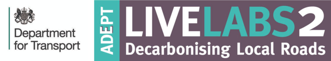 Department for transport logo and Live labs 2 logo