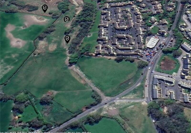An aerial image of the A382 before work commenced