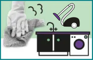 Can you keep your home clean and tidy? For example; hoover, dust, clean the toilet or sink.