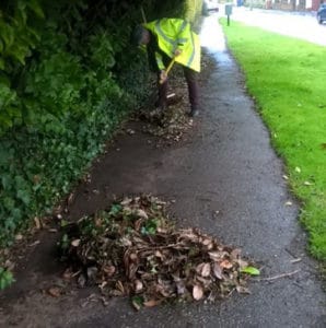 Clearing a footway in Sidmouth