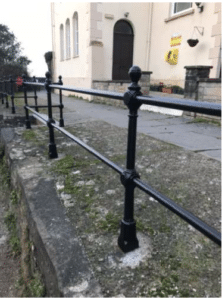 black railings along Mill Street, Great Torrington