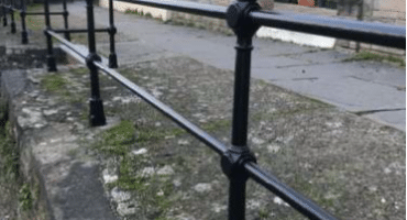 black railings along Mill Street, Great Torrington