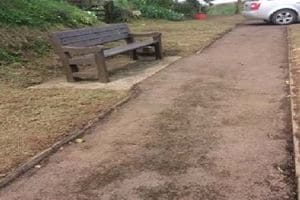 Bench off of path at North Tawton