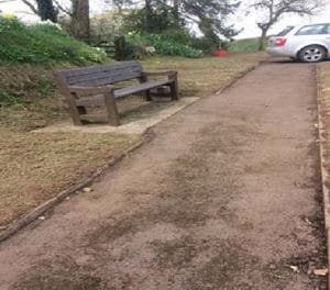 Bench off of path at North Tawton