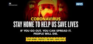 Stay home to help us save lives posters NHS