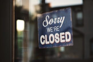 Shop - sorry we're closed - sign