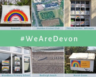 #WeAreDevon collage of rainbows