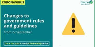 Change to government rules and guidelines from 22 September