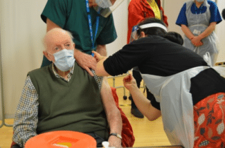 Hecter Delbridge of North Molton at North Devon District Hospital, has the Pfizer vaccine