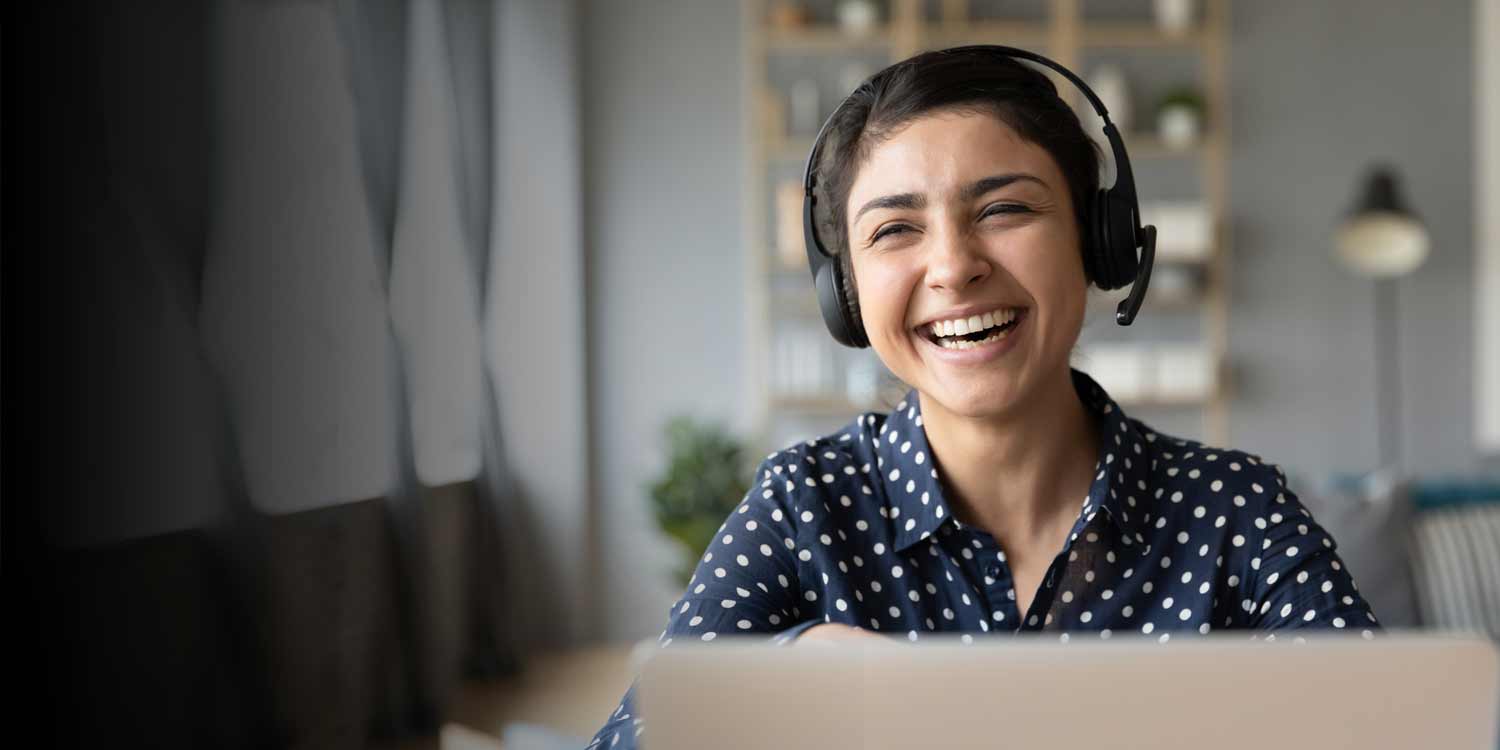 Lady on a conference call