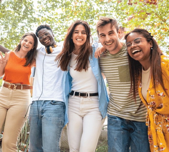 group of friends smiling