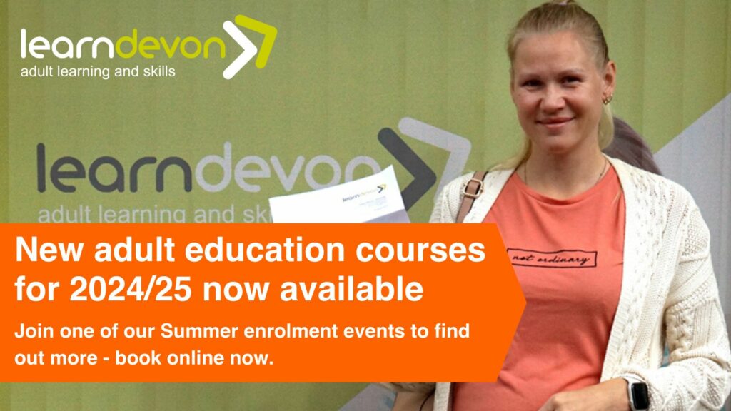 Promotional image for Learn Devon's 2024 and 2025 programme