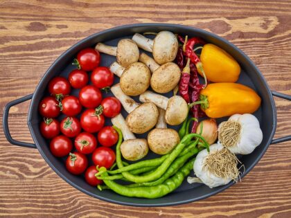 Casserole dish of vegetables