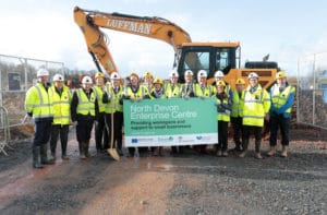 Photo of turf cutting at North Devon Enterprise Centre