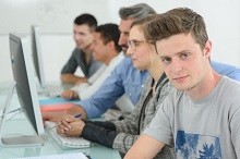 teenagers at computer