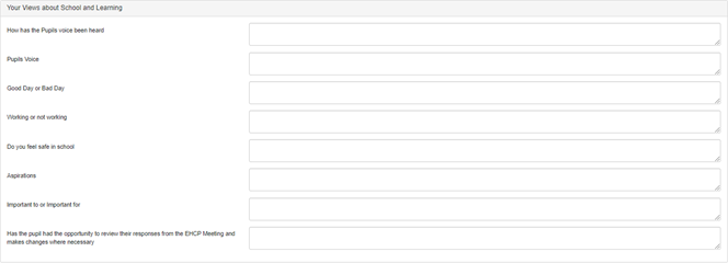 Screenshot of your views about school and learning 