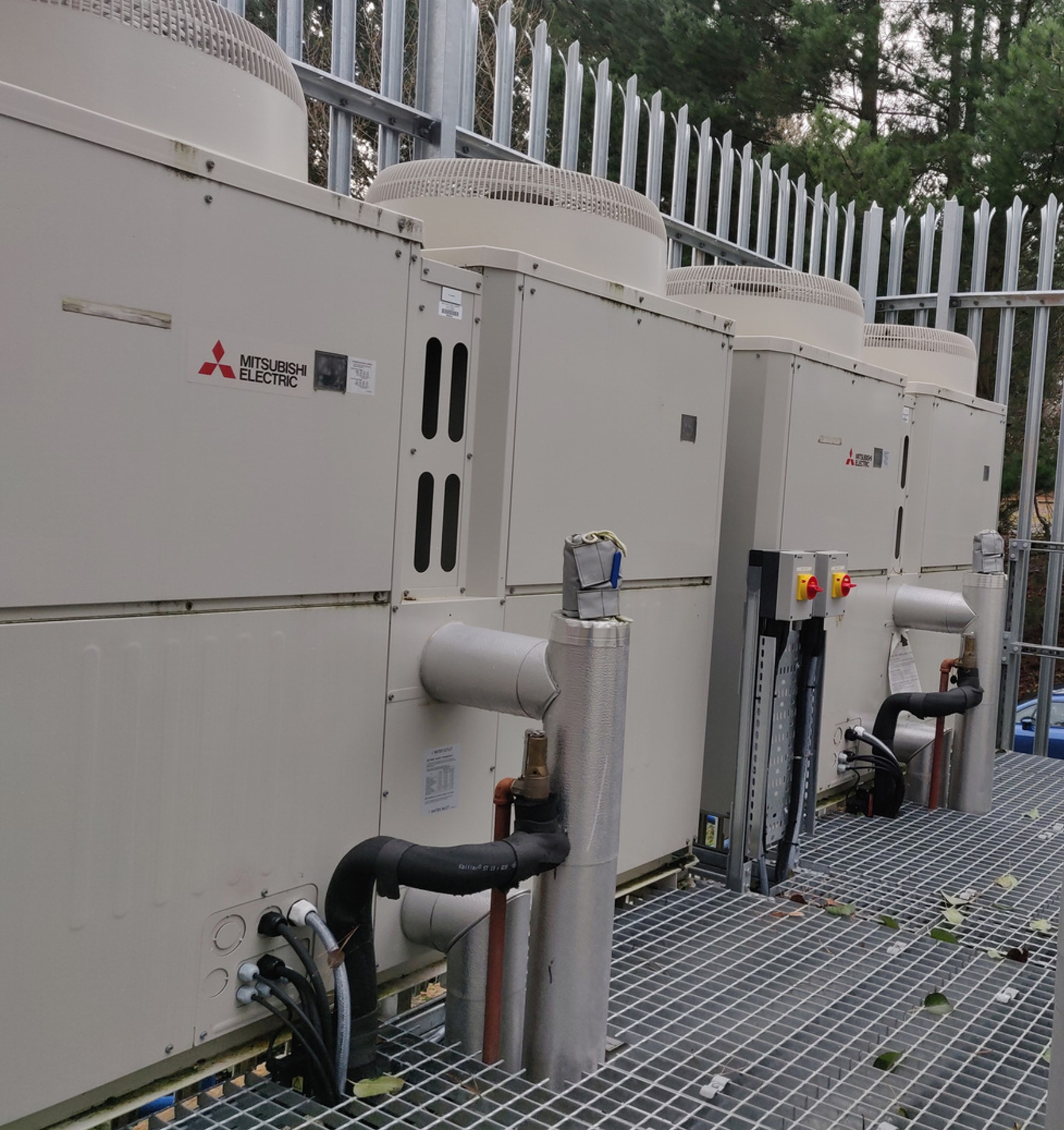 Air source heat pumps at Great Moor House