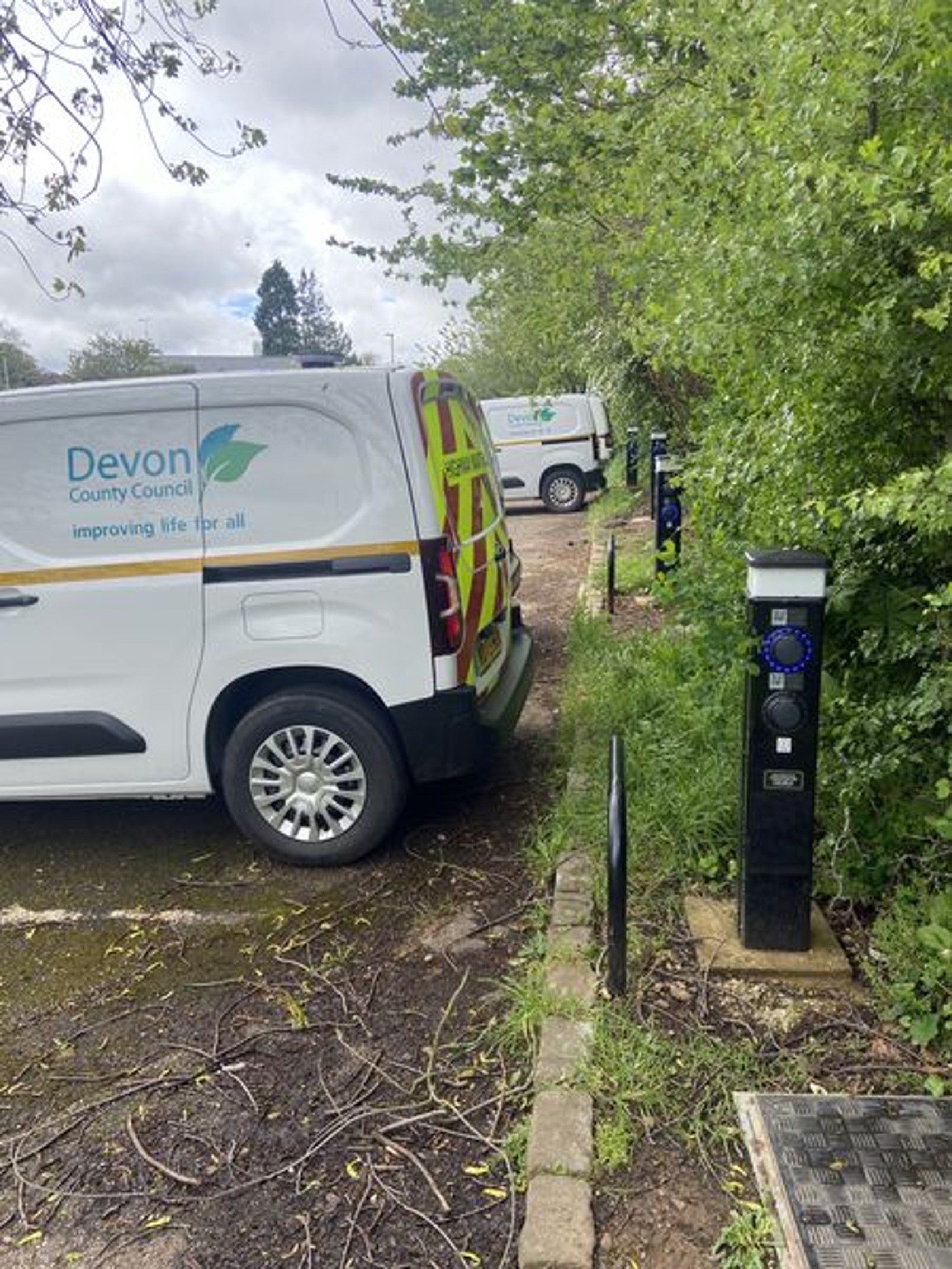 EV charging posts at County Hall