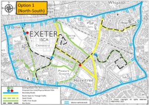 Map showing Option 1 proposals