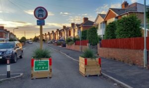 Existing temporary scheme on Chard Road