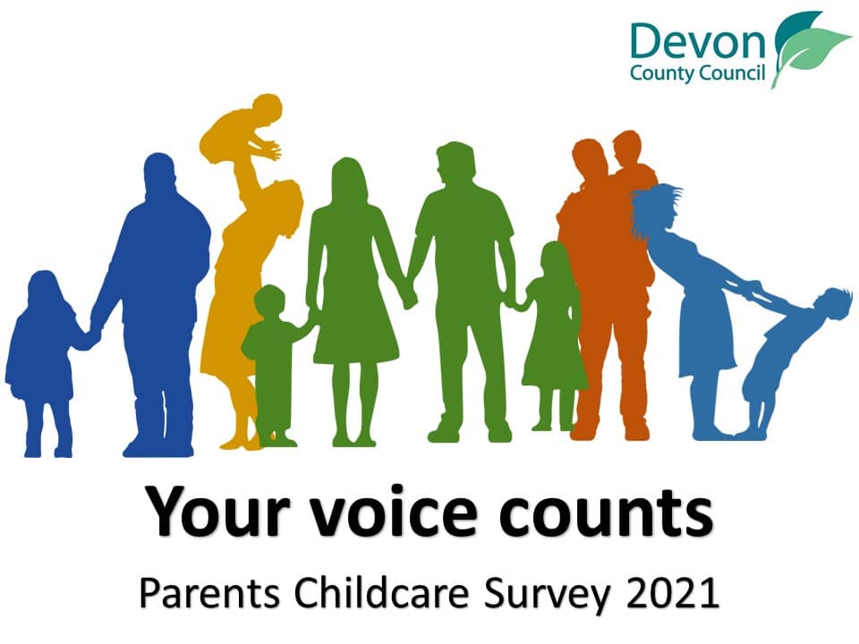 Outline of parents and children with the caption 'your voice counts'