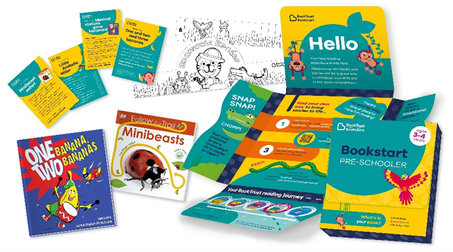 A selection of the different books available in the Bookstart pack.