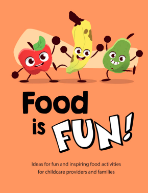 Image of the cover of the 'food is fun' booklet
