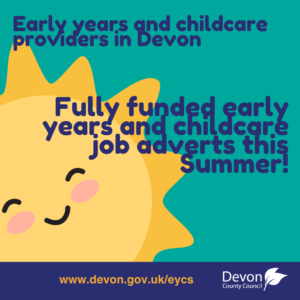 A poster to advertise that job adverts will be fully funded during Summer term 2025. There is a yellow smiling sun in the background.