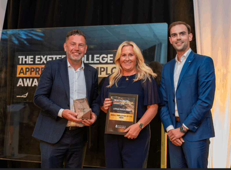 Little Ducklings pick up their award for small employer of the year.