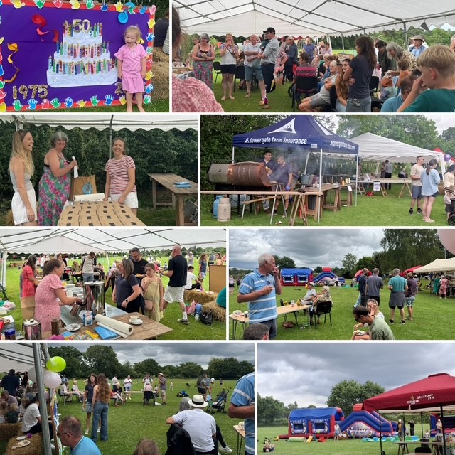 A selection of photos showing plymtree pre-school's 50th anniversary party
