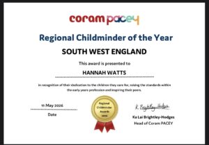 Regional childminder of the year - Hannah Watts