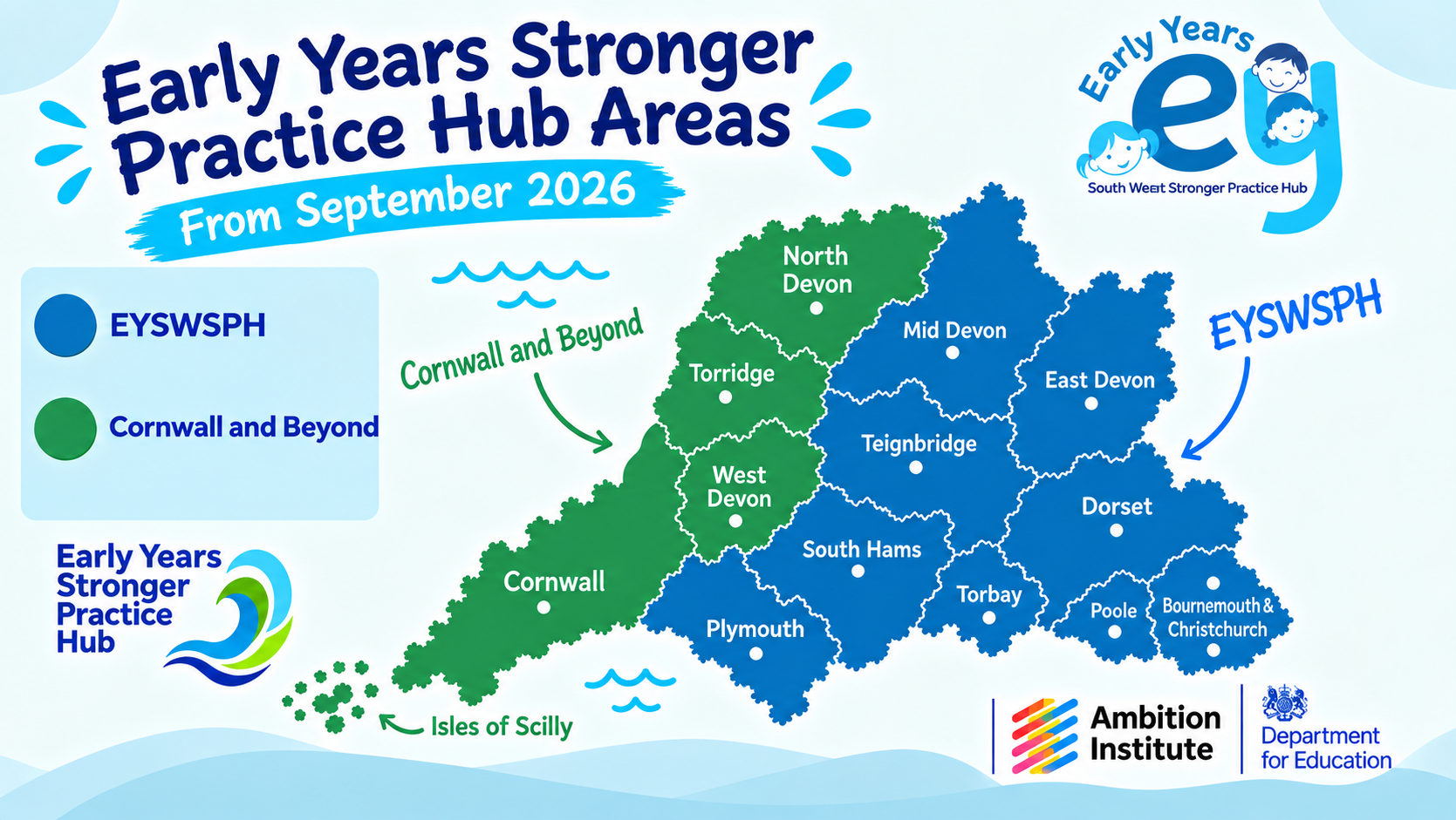 Stronger practice hub map of south west areas covered