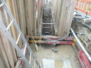 Construction work at Ivybridge Flood Scheme