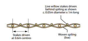 Plan view of spiling