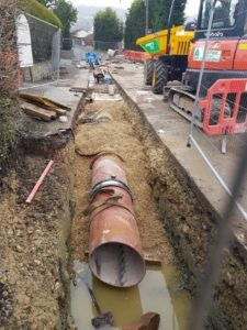 Photo showing new culvert system being installed