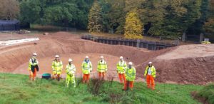 Photo of DCC Flood Risk team at Sidmouth flood scheme site