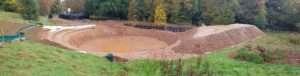 Image of the construction of the amphitheatre in Sidmouth Flood Scheme