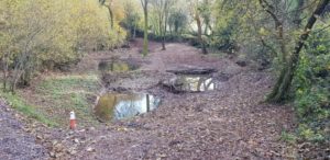 A photo of attenuation storage ponds