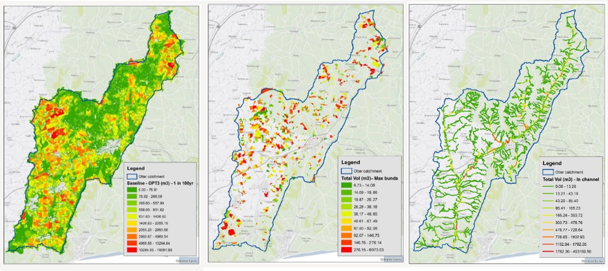 Example maps from the resilient catchment tool.