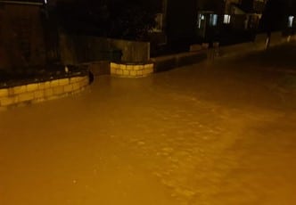 A photo of floodwaters in Station Road on October 20th 2021. 