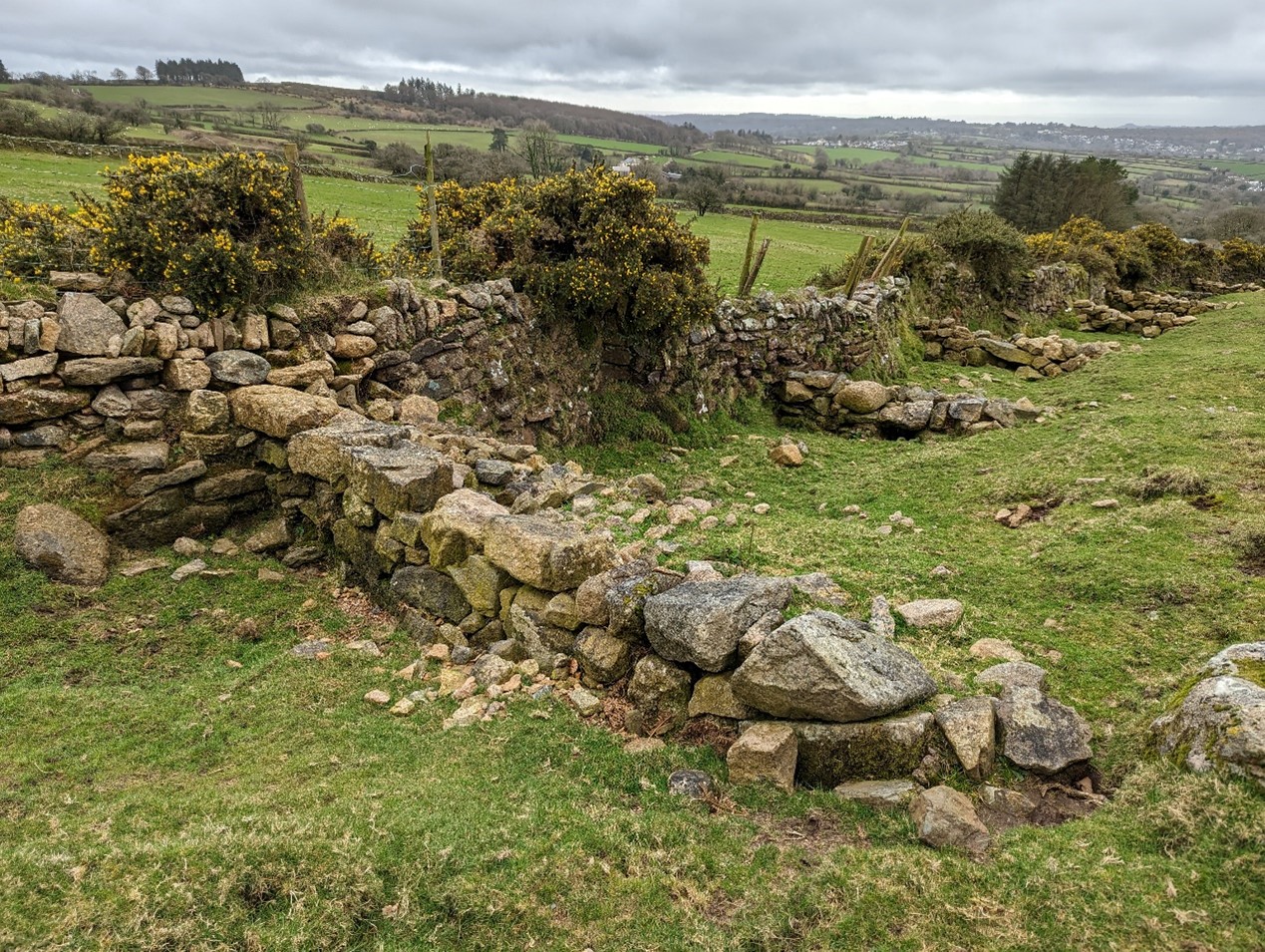 Image of collapsed wall on Dartmoor