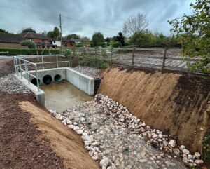 Newly installed culvert at Venn Ottery