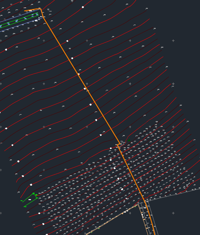 A screenshot of a computer model showing flow of water in Frogmore