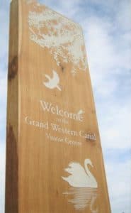 Grand Western Canal visitor centre sign