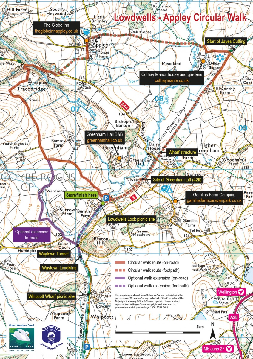 Lowdwells circular walk route