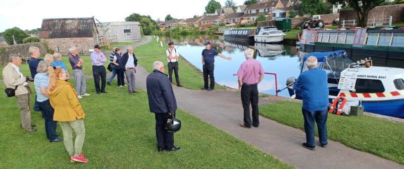 Members of the Canal Joint advisory Committee viewing the Community Patrol Boat during their annual site visit held on 4.8.21