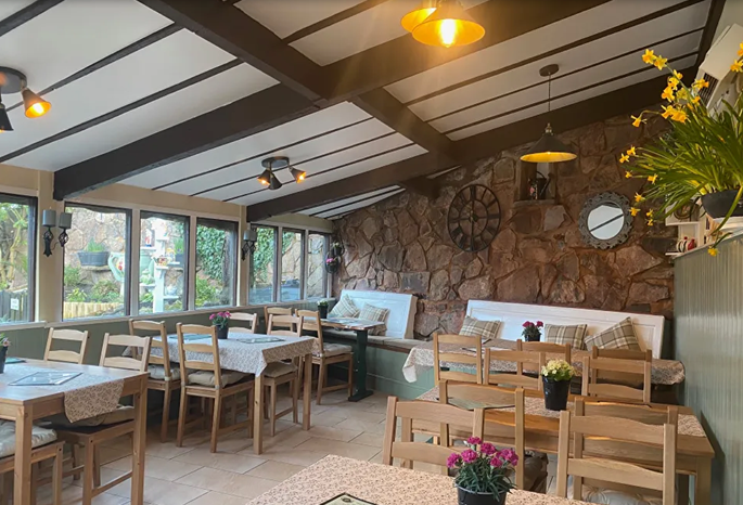 Indoor seating area at the Canal Tea Room