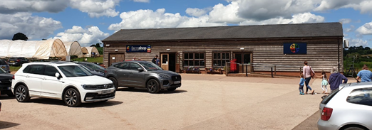 Halberton Court Farm Shop and car park