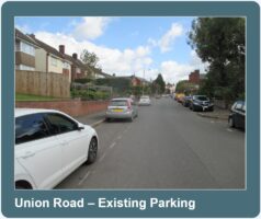 cars parked along either side of Union Road