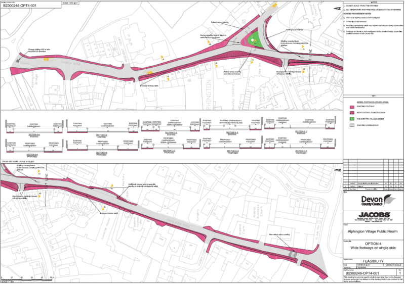 Option 4 - wide footways on single side